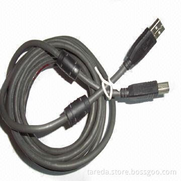 USB Cable AM-to-BM with Two Cores, Available in Various Colors